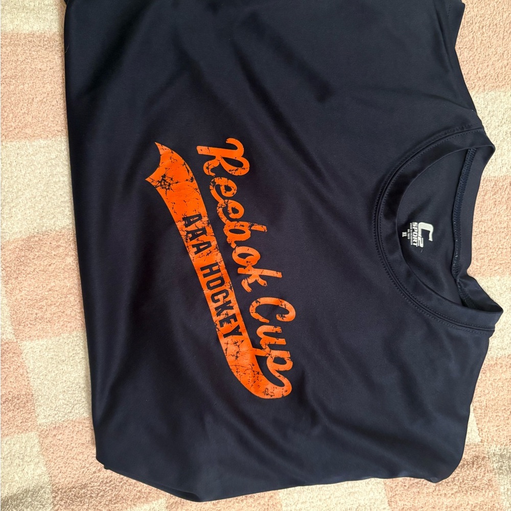 Reebok Black Tee with Orange Print